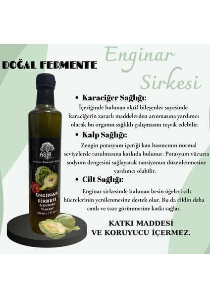 Doğal Enginar Sirkesi 500 ml.