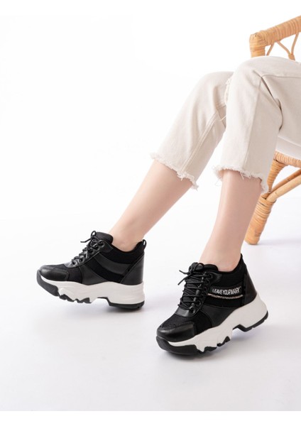 F-209 Bağcıklı Fileli Taş Aksesuarlı Günlük Spor Ayakkabı