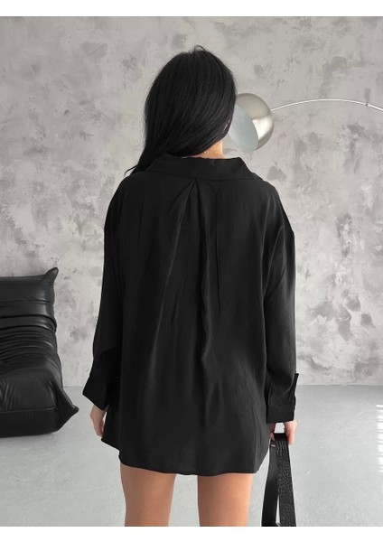 Modal Oversize Cepli Gömlek