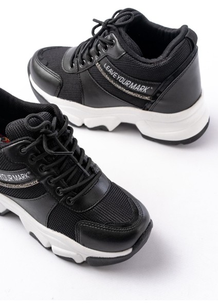 F-209 Bağcıklı Fileli Taş Aksesuarlı Günlük Spor Ayakkabı fırsatları