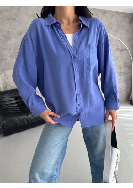 Modal Oversize Cepli Gömlek