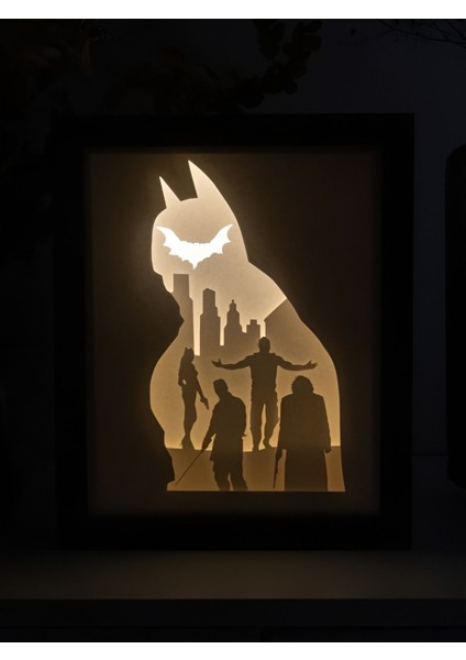 Batman Gece Lambası - Light Box - Gölge Kutusu