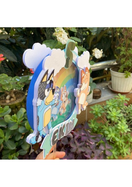 Bluey Temalı 3D Cake Topper Doğum Günü Pasta Süsü fiyatları