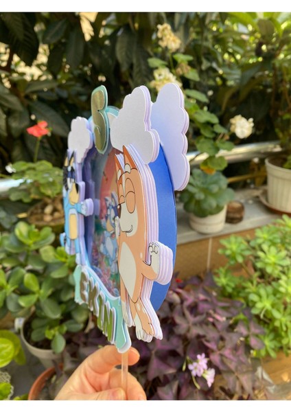 Bluey Temalı 3D Cake Topper Doğum Günü Pasta Süsü modelleri