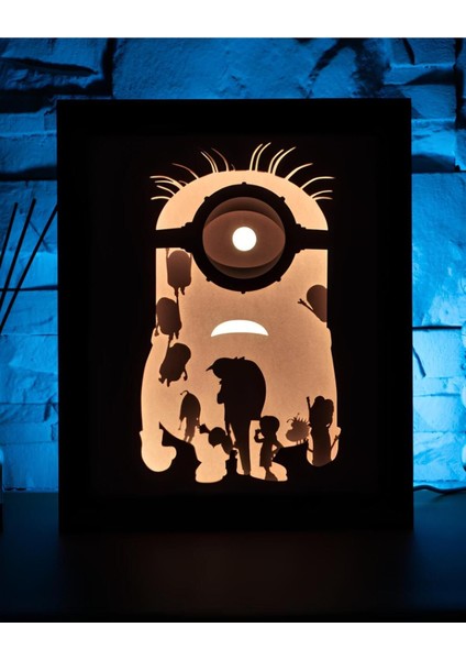 Minyonlar Gece Lambası - Light Box - Gölge Kutusu