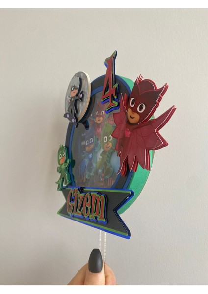 Pija Maskeliler - Mj Mask Temalı 3D Cake Topper Doğum Günü Pasta Süsü fiyatları