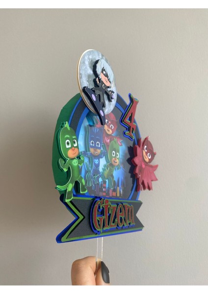 Pija Maskeliler - Mj Mask Temalı 3D Cake Topper Doğum Günü Pasta Süsü modelleri