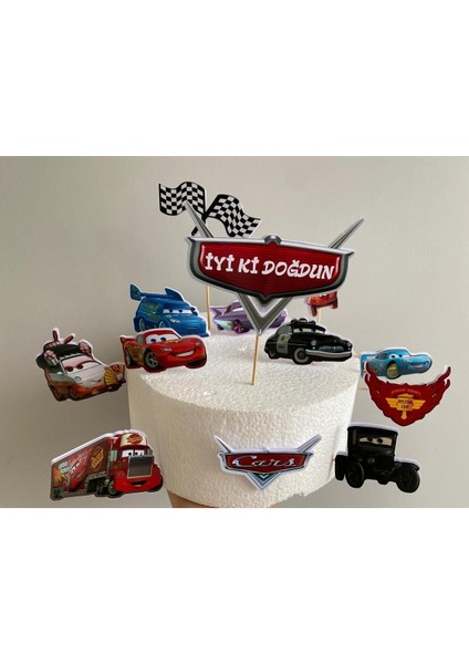 Arabalar Cars 3D Cake Topper Doğum Günü Pasta Süsü modelleri