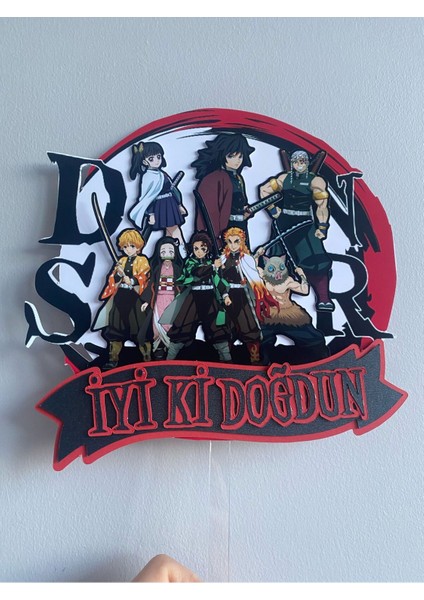 Demon Slayer Temalı 3D Cake Topper – Doğum Günü Pasta Süsü fiyatları