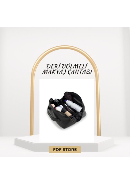 Makyaj Çantası Valiz Içi Düzenleyici Büyük Boy Organizer Seyahat Tipi Siyah