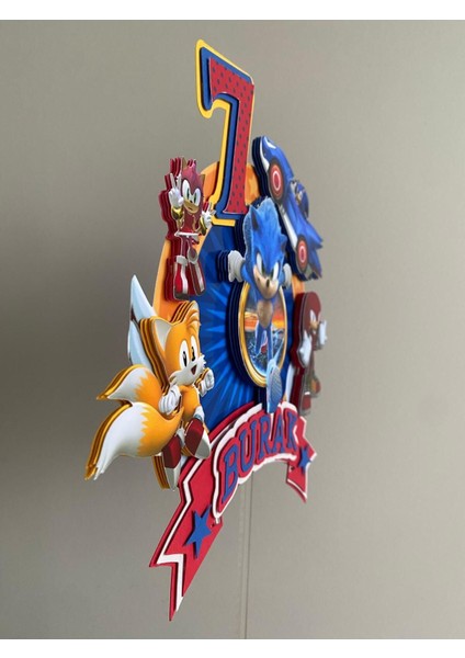 Sonic Temalı 3D Cake Topper Doğum Günü Pasta Süsü