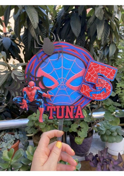 Spiderman Örümcek Adam Temalı 3D Cake Topper Doğum Günü Pasta Süsü