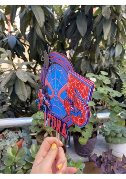 Spiderman Örümcek Adam Temalı 3D Cake Topper Doğum Günü Pasta Süsü