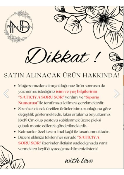 Kişiselleştirilmiş Pasta Süsü , Isim - Yaş Pasta Süsü Yeşilli fırsatları