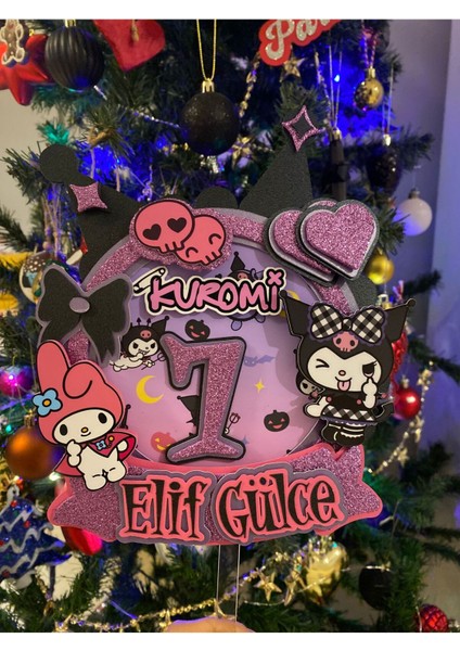 Kuromi Temalı 3D Cake Topper Doğum Günü Pasta Süsü