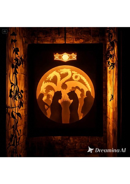 House Of The Dragon Gece Lambası - Light Box - Gölge Kutusu