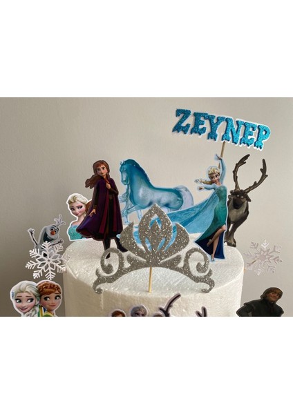 Frozen Temalı 3D Cake Topper Doğum Günü Pasta Süsü , Karlar Ülkesi Pasta Süsü fiyatları