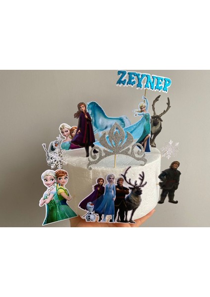 Frozen Temalı 3D Cake Topper Doğum Günü Pasta Süsü , Karlar Ülkesi Pasta Süsü indirimleri