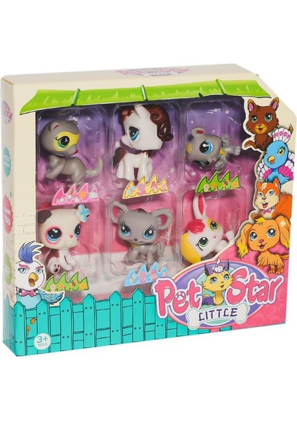 NessiWorld KZL-3046A3 Pet Star 6'lı Miniş Seti -Kızılkaya Oyuncak