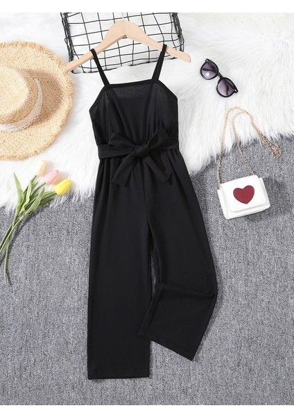 Kız Çocuk Tulum Beli Kuşak Detaylı