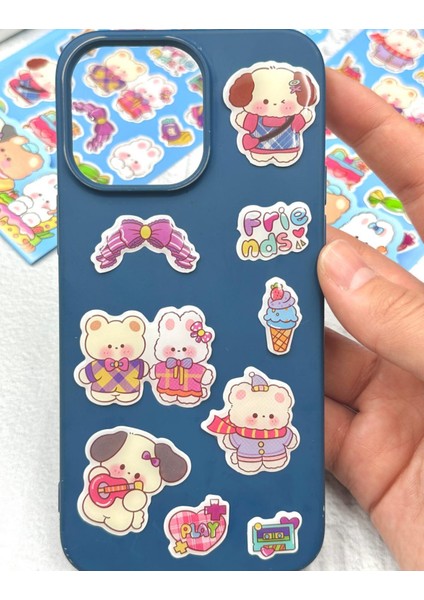 Sevimli Tavşan ve Dostları Kabartmalı Sticker Mavi fiyatları
