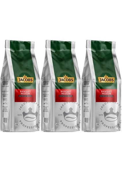 Banquet Medium Çekirdek Kahve 1kg (Espresso Beans) (3 Lü Set)