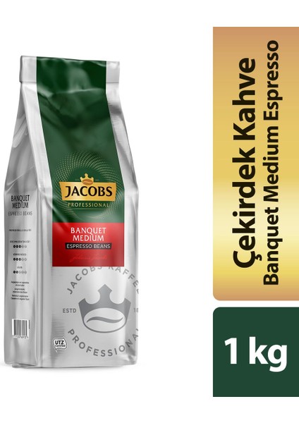 Banquet Medium Çekirdek Kahve 1kg (Espresso Beans) (3 Lü Set)