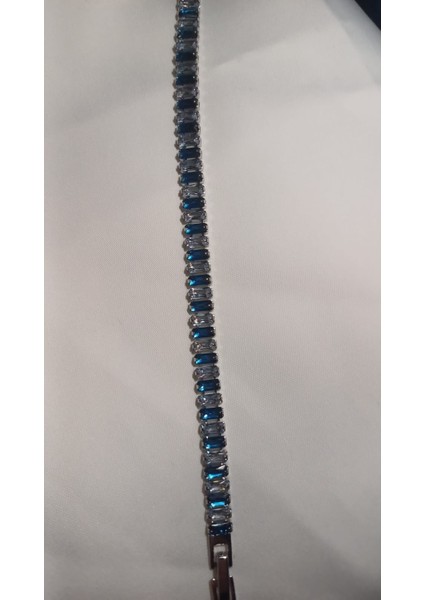 Mavi Silver Zirkon Taşlı Çelik Bileklik fiyatları