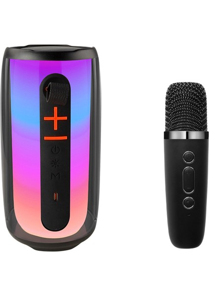 Pluse 6 Mikrofonlu Rgb Kablosuz Hoparlör - Siyah 11