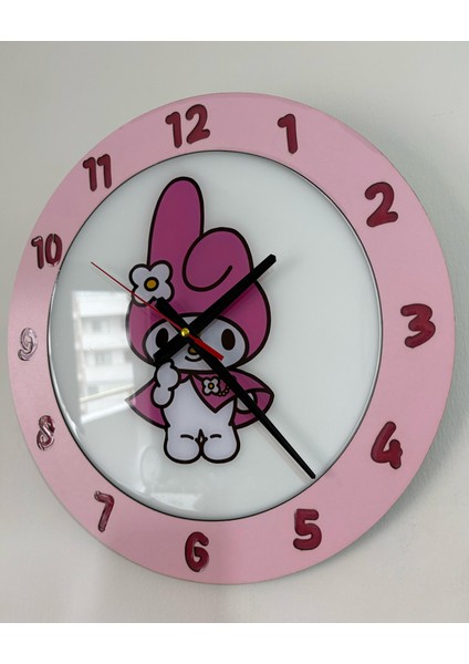 Çocuk Odası Duvar Saati - Epoksi Reçine Kaplamalı - Melody - 40 cm