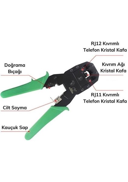 ® 3ü 1 Arada Modüler Kablo Sıkma,soyma ve Kesme Pensesi
