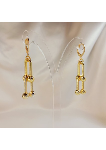 Kadın Gold Kaplama Toplu Kalın Zincir Tiffany Blanca Küpe, Ikili Gold Küpe modelleri