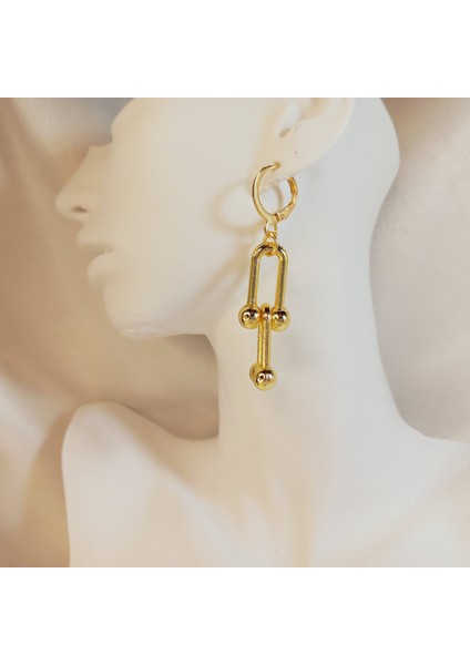 Kadın Gold Kaplama Toplu Kalın Zincir Tiffany Blanca Küpe, Ikili Gold Küpe fırsatları