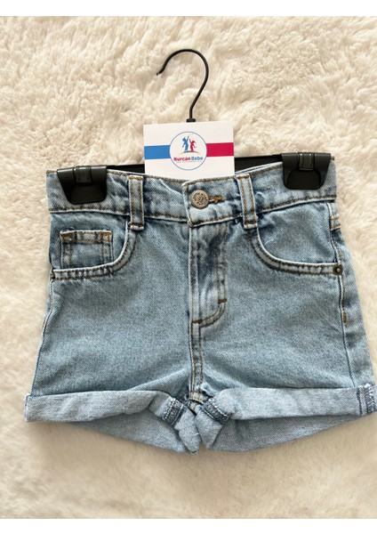 Kısa Düz Kot Şort 4-14 Yaş