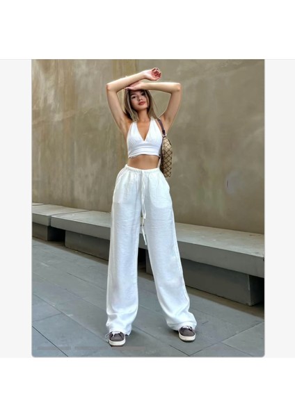 Keten Karışımlı Bol Kesim Pantolon modelleri