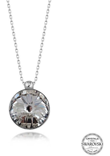 Swarovski Crystal Taşlı Çerçeveli Gümüş Kadın Kolye fiyatları
