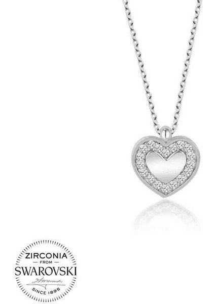 Swarovski Taşlı Gümüş Kalp Bayan Kolye fiyatları