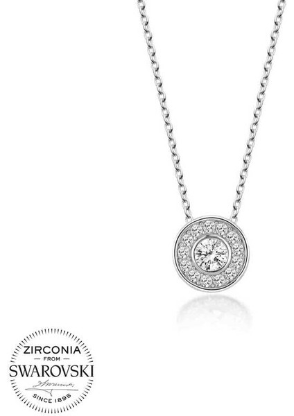 Swarovski Taşlı Gümüş Çember Tektaş Bayan Kolye fiyatları