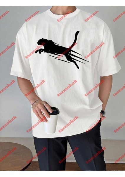 Jaguar Baskılı Tshirt Beyaz indirimleri