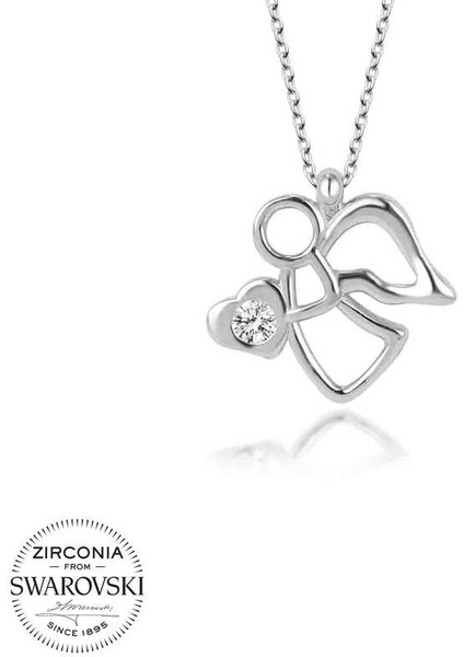 Swarovski Taşlı Gümüş Melek Bayan Kolye fiyatları