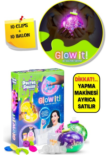 Doctor Squishy - Squishy Neon Pack Refill - Yedek Neonlu Squishy Paketi - 10 Balon Klips