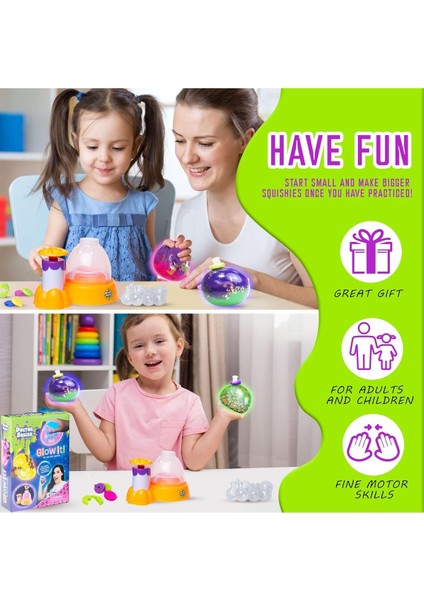 Doctor Squishy - Squishy Neon Pack Refill - Yedek Neonlu Squishy Paketi - 10 Balon Klips