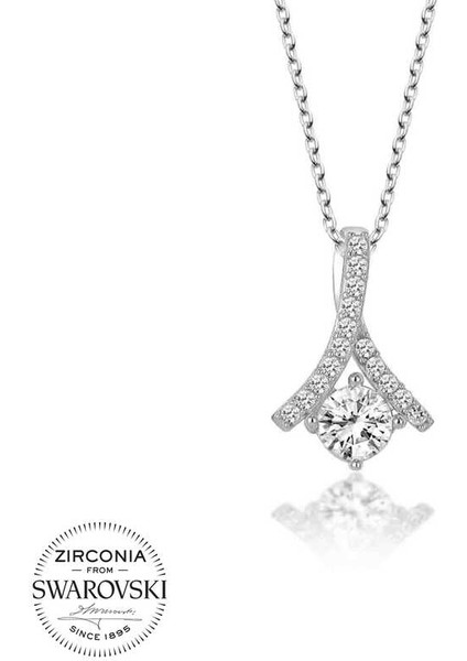 Swarovski Taşlı Gümüş Tektaş Bayan Kolye fiyatları