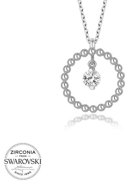 Swarovski Taşlı Gümüş Çember Tektaş Bayan Kolye fiyatları
