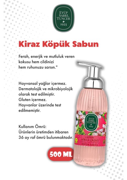 Japon Kiraz Çiçeği Köpük Sabun 500 ml x 4 ve Rosıe Mendil