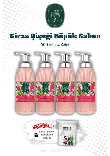 Japon Kiraz Çiçeği Köpük Sabun 500 ml x 4 ve Rosıe Mendil fiyatları