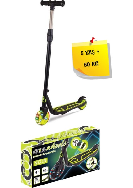 2 Tekerlekli Işıklı Scooter Neon Yeşil - 5 Yaş + fiyatları