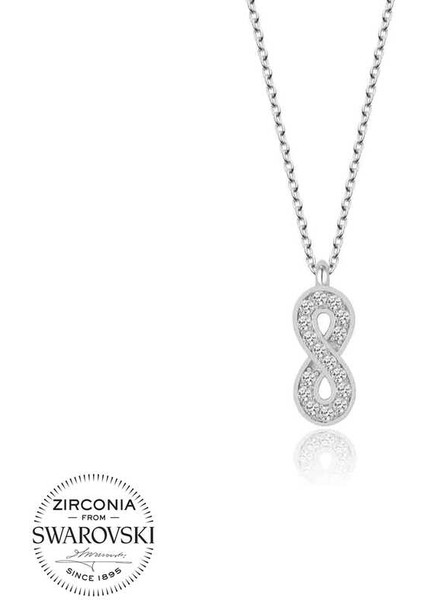 Swarovski Taşlı Gümüş Sonsuzluk Bayan Kolye fiyatları