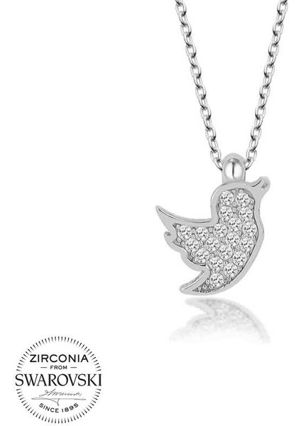 Swarovski Taşlı Gümüş Kuş Bayan Kolye fiyatları