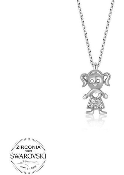 Swarovski Taşlı Gümüş Kız Çocuk Bayan Kolye fiyatları